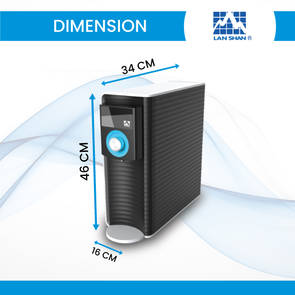Lanshan LSRO 301-AE Six Stages Filtration Systems Water Purifier and filter Dimension